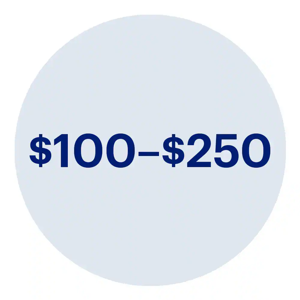 $100–$250