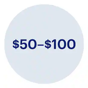 $50–$100