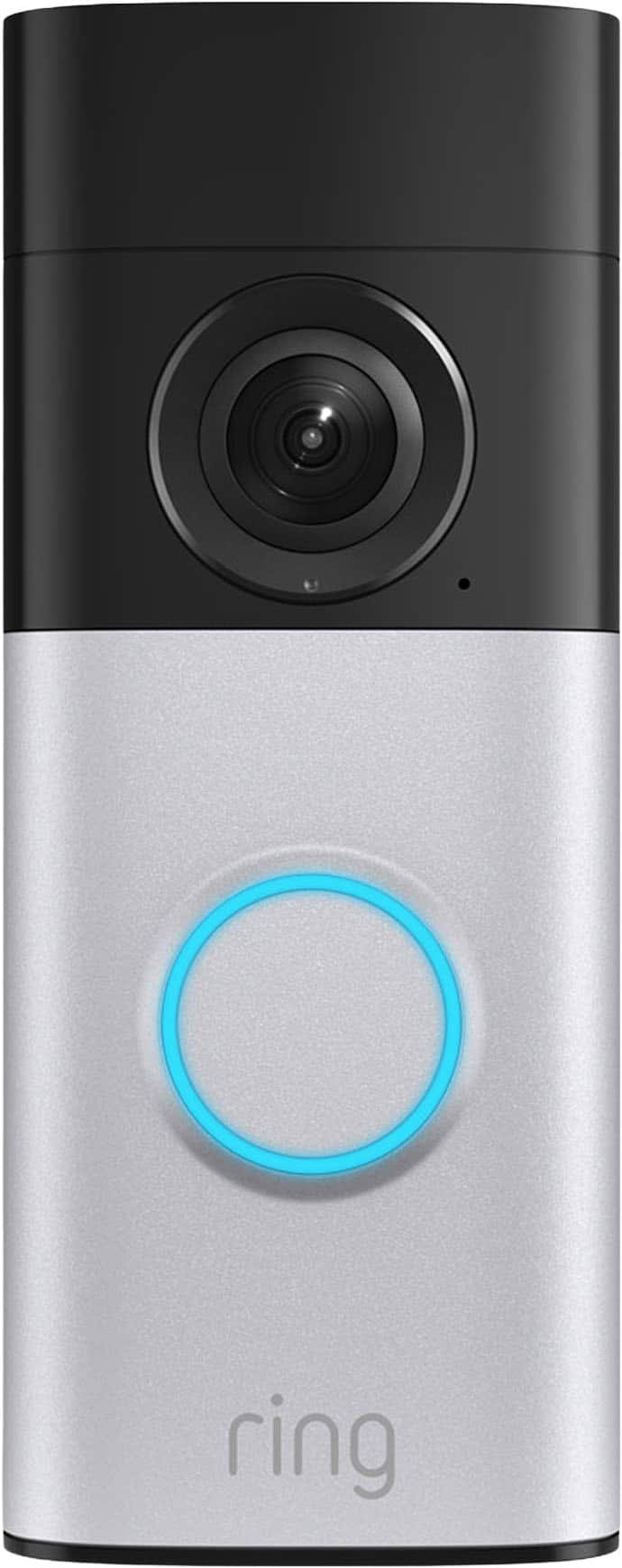 Front. Ring - Ring Wired Doorbell 2K Plus — Retinal 2K, Motion Detection, Night Vision - Nickel Silver.