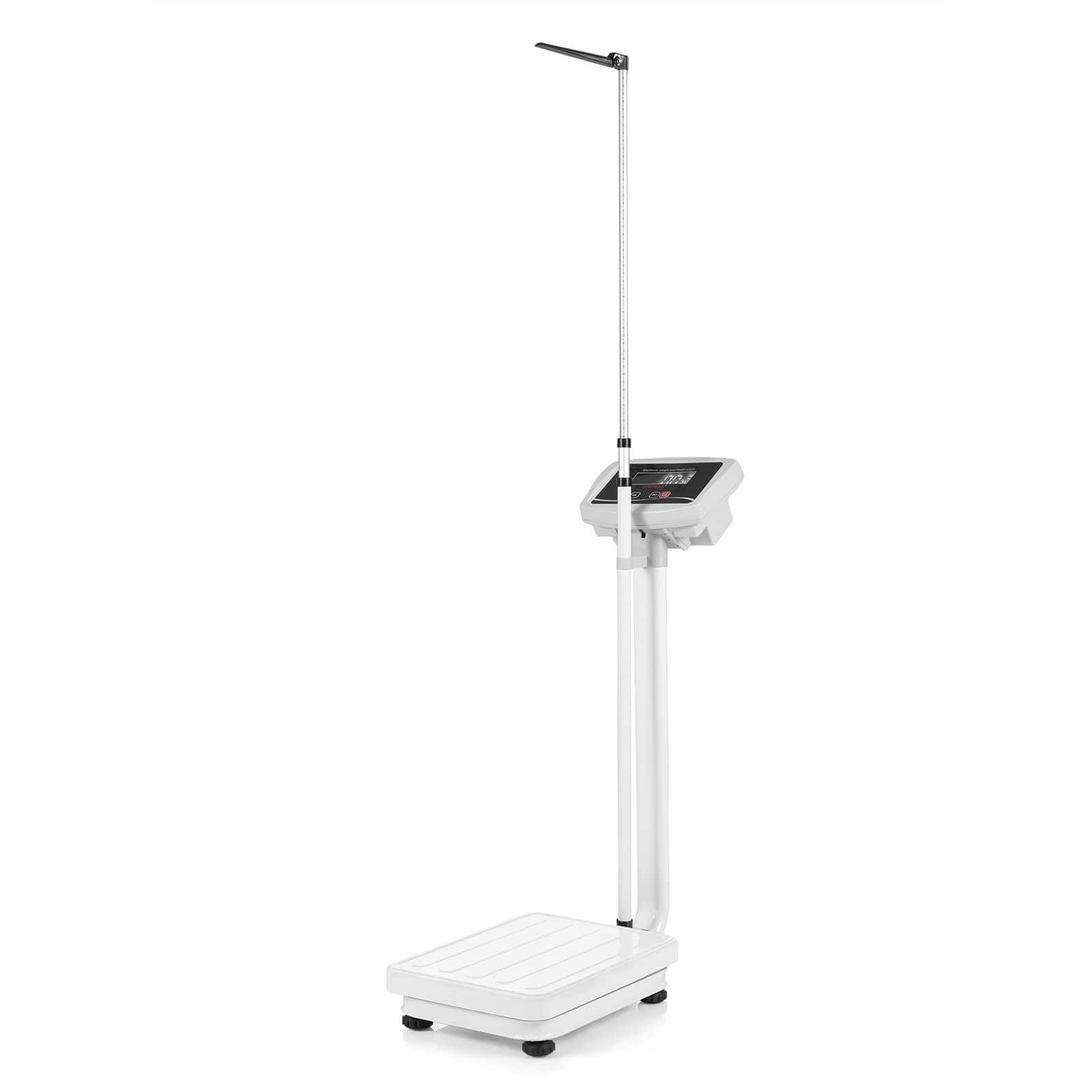 Costway - Height and Weight Scale Digital Physician Scale with 400 lbs Capacity & Height Rod - Silver