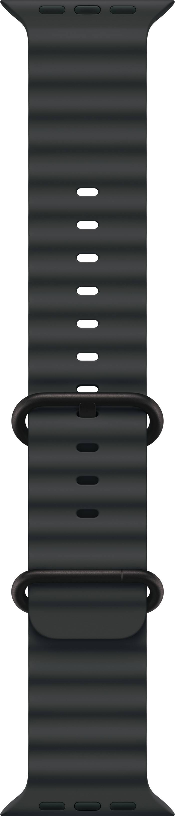 Angle. Apple - 49mm Ocean Band - Titanium Finish - Black.