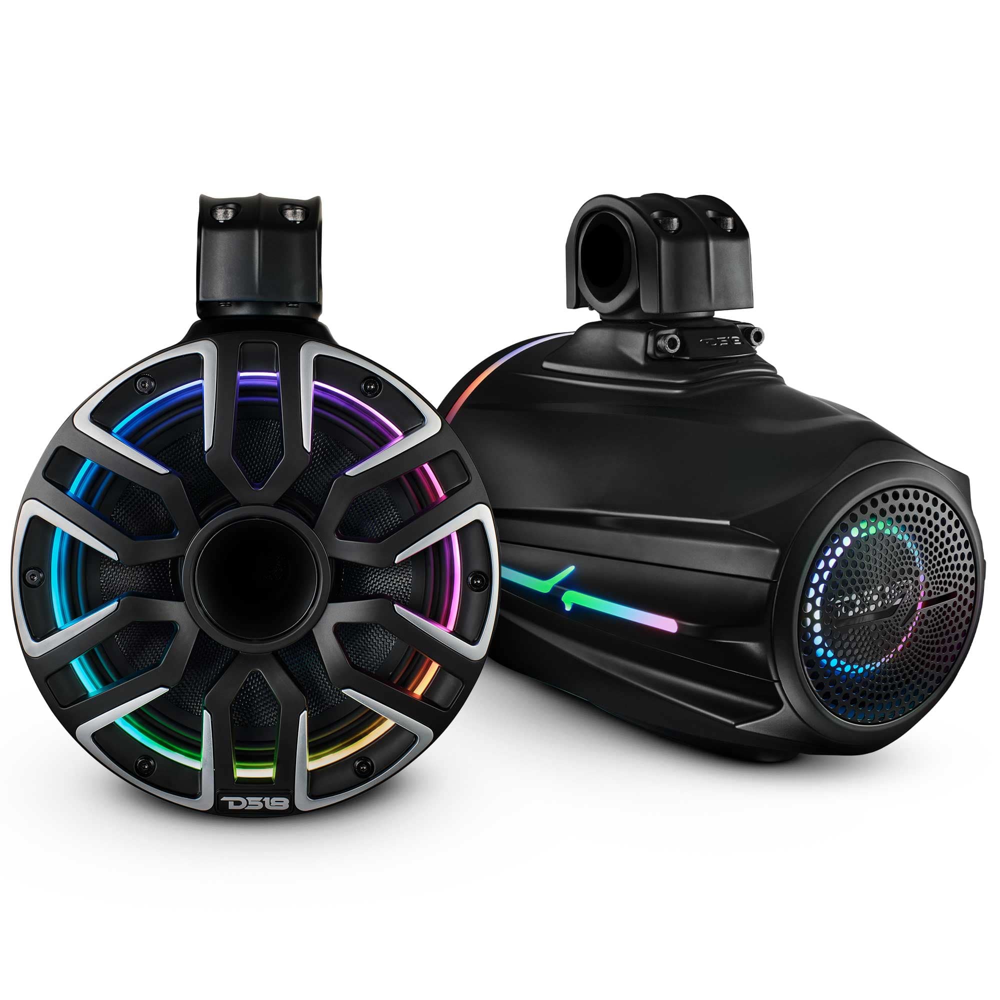 DS18 Audio - 8" Marine Tower Speaker With Kevlar Cone, Compression Driver and Neodymium Magnet | 200W RMS 4-Ohm - Black