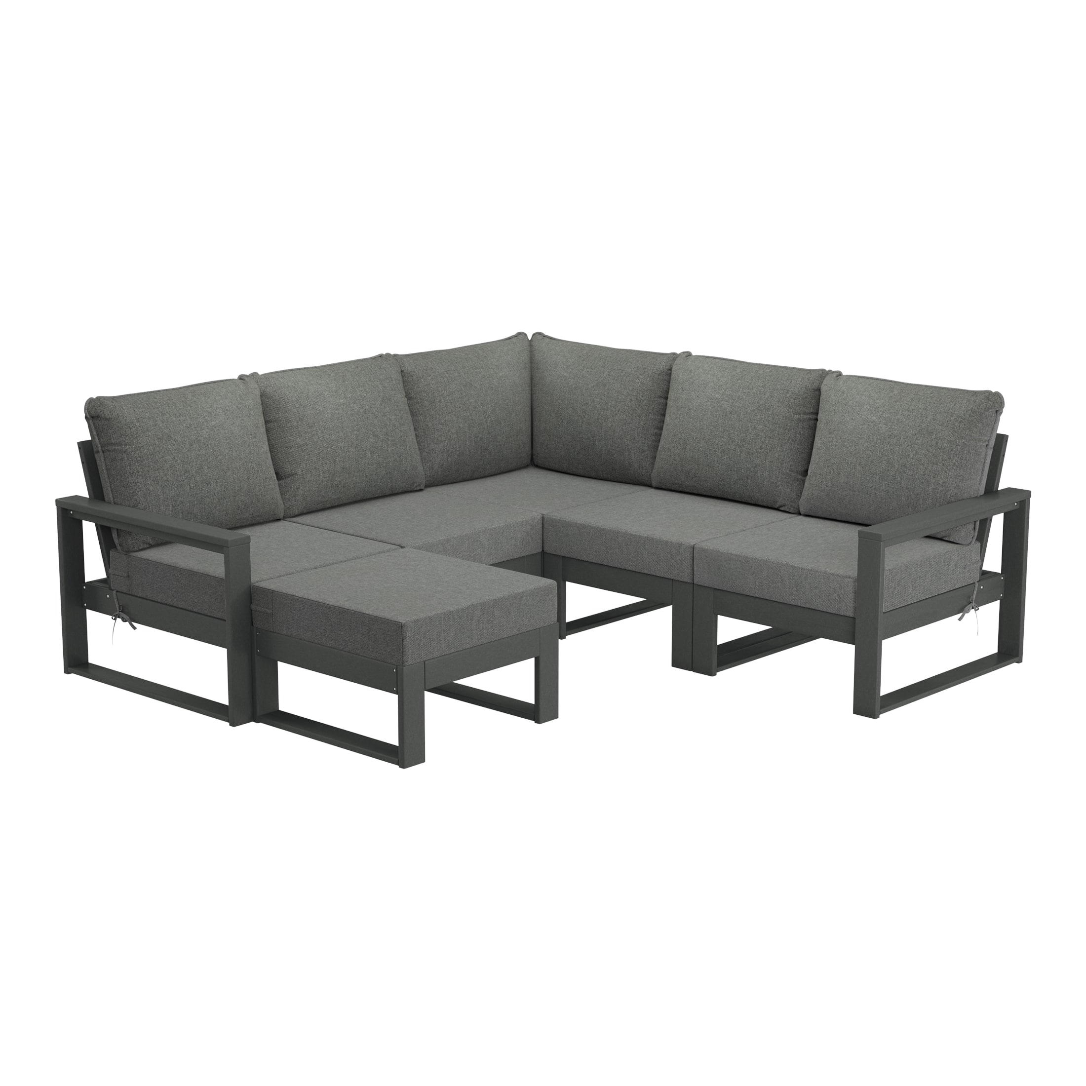 WestinTrends - Montara 6-Piece Outdoor Patio Corner Sectional Sofa Conversation Set - Gray