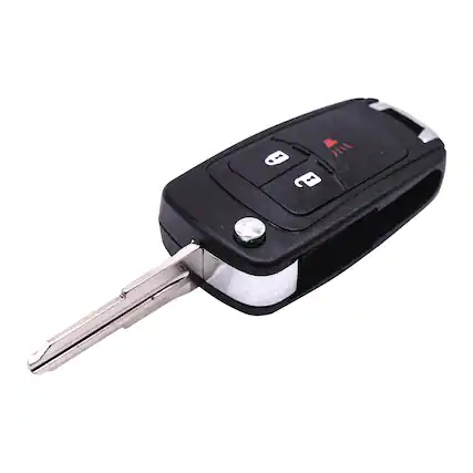 Front. HQRP - Flip Folding Key Fob Shell Case 3-Button with Uncut Blade for Chevrolet Spark 2013-2016 - Black.