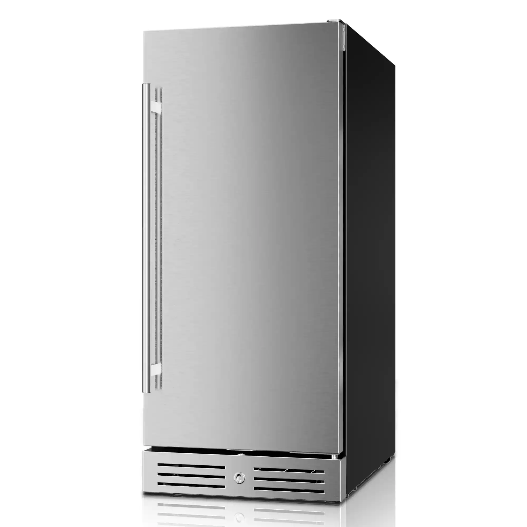 Front. Yeego - 15" Beverage Refrigerator,All-Weather Outdoor 100-Can Stainless Steel Cooler for Patio,Deck, Garage, or BBQ - Stainless Steel.
