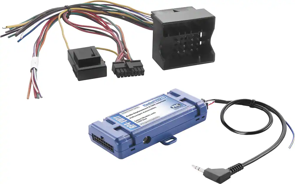 Front. PAC - Radio Replacement and Steering Wheel Control Interface for Select Volkswagen Vehicles - Blue.