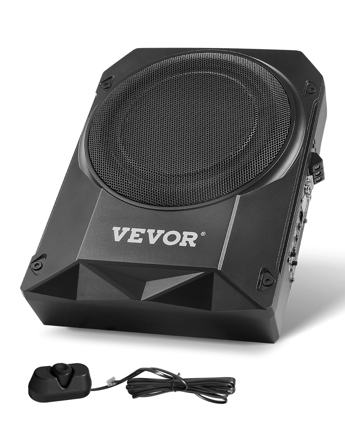 VEVOR - 10" 400W Underseat Car Subwoofer, Slim Powered Car Subwoofers Under the Seat, Low Profile Audio Sub Built-in Amplifier - Black