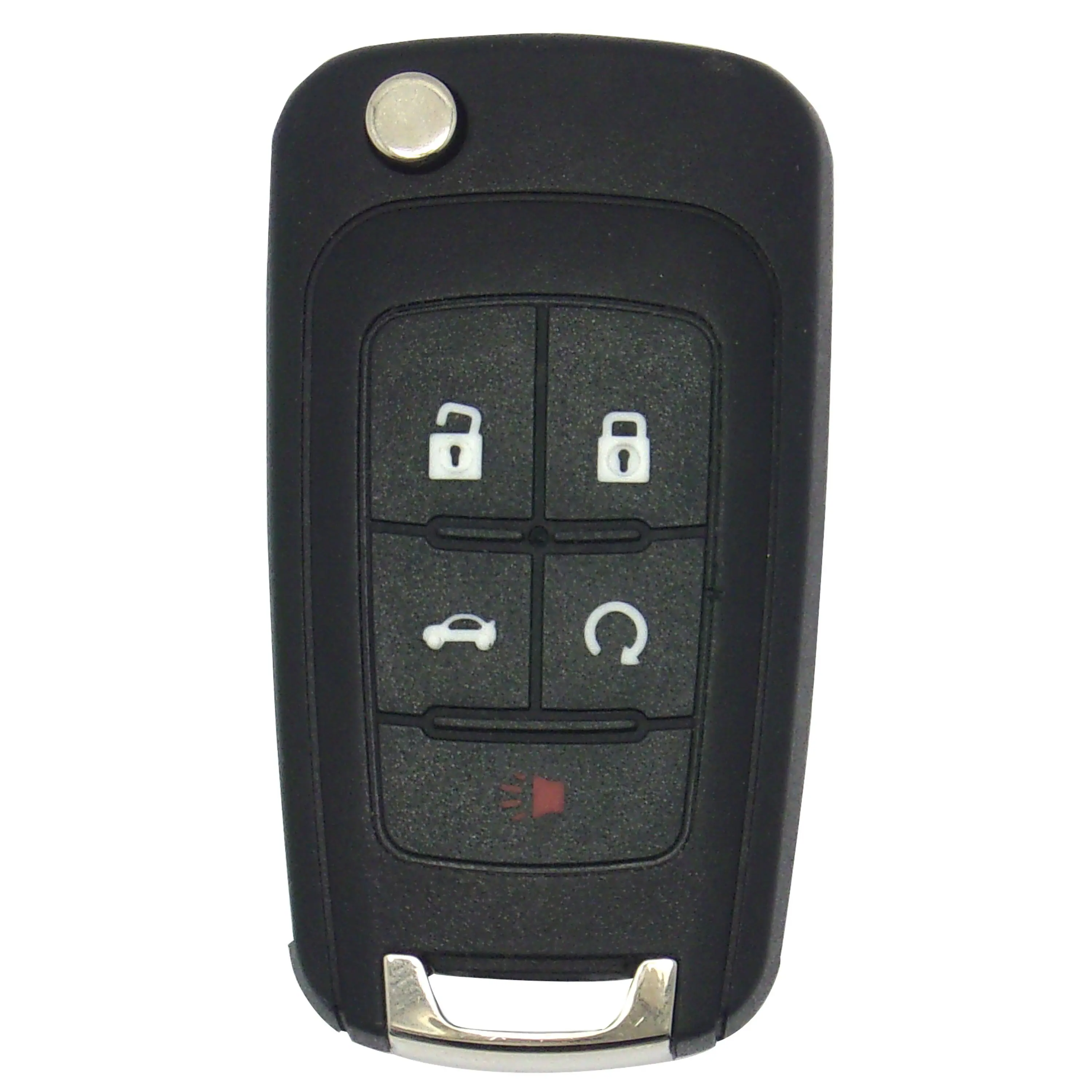 Front. Car Keys Express - Car Keys Express Flip Key Remote Replacement Case - GM 5 Button Black Shell Only; No Electronics - Black.