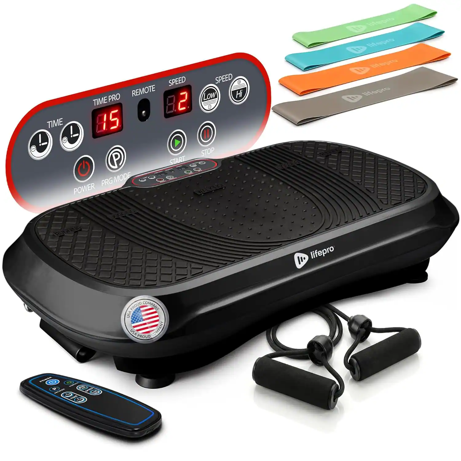 SPEED SPEED O REMOTE Low Hi TIME PRO 2.8.E TIME ! 15 Il STOP P START PRG MODE POWER liepto l Rlepro Eeegrr l sfepro 1 lifepro USA PEOUD COMPANT SA CA PROVO COMPANY COl 912

Corrected text:
SPEED SPEED O REMOTE Low Hi TIME PRO 2.8.E TIME ! 15 Il STOP P START PRG MODE POWER lifepro USA PROUD COMPANY PROVO, UT 84601