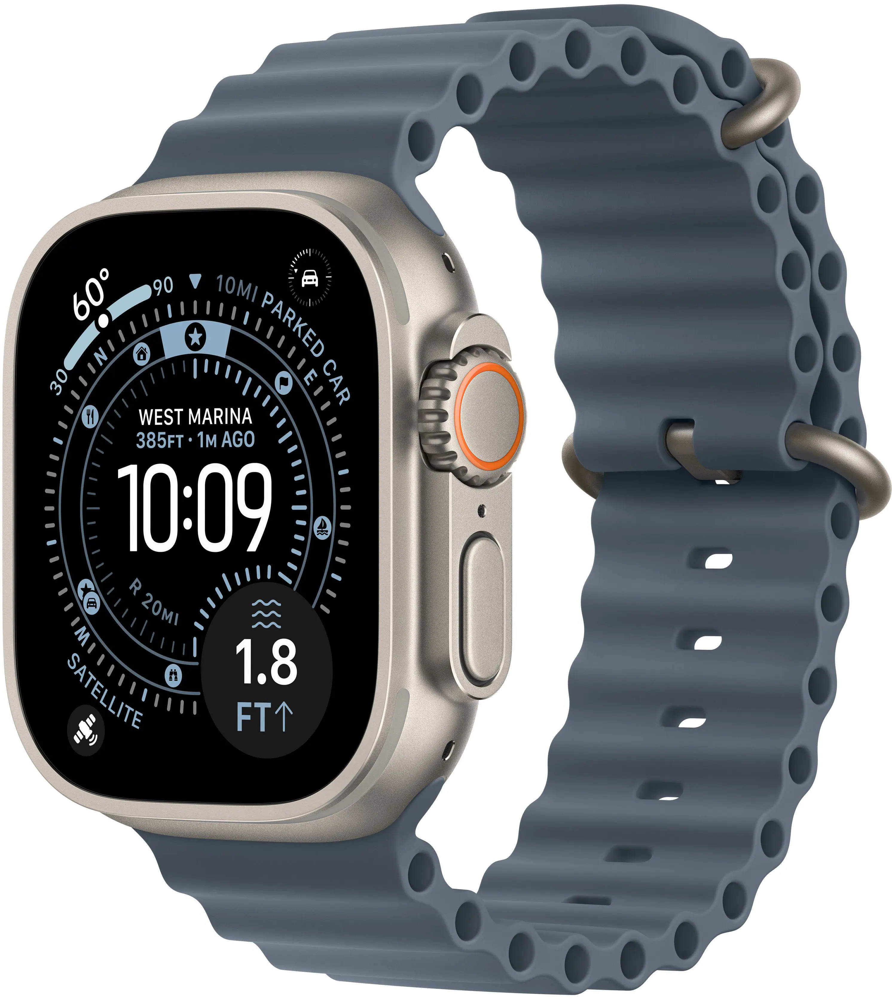 Natural - Titanium - Ocean Band - Anchor Blue