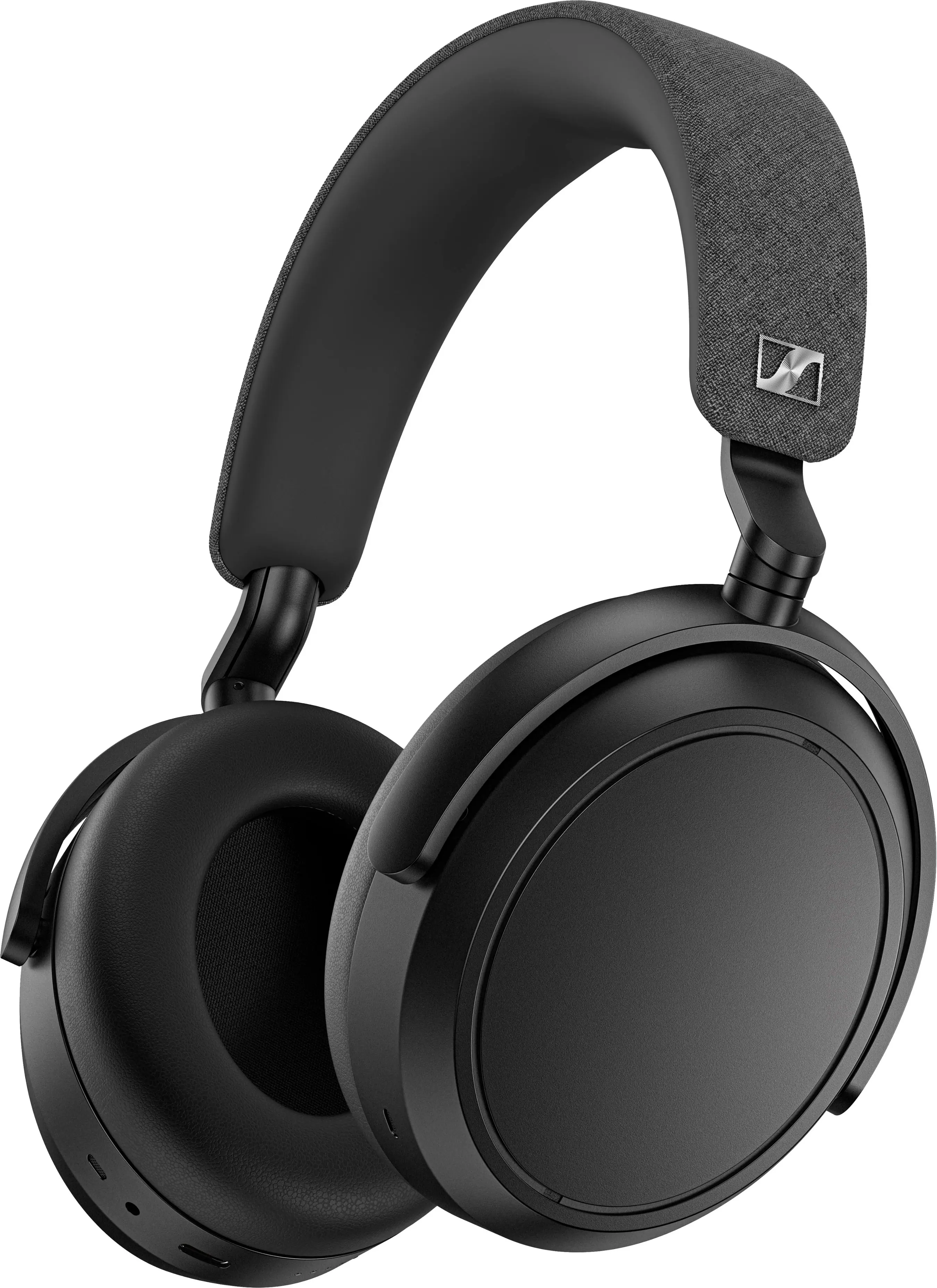 Front. Sennheiser - MOMENTUM 4 Wireless Adaptive Noise-Canceling Over-The-Ear Headphones - Black.