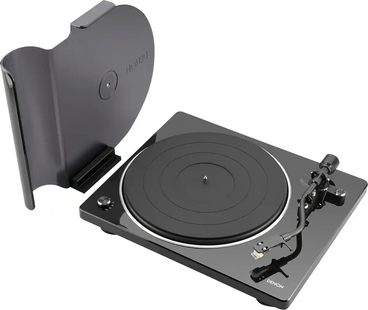 Front. Denon - Denon DP-400 Semi-Automatic Analog Turntable with Speed Auto Sensor, Supports 33 1/3, 45, 78 RPM (Vintage) Speeds - Black.