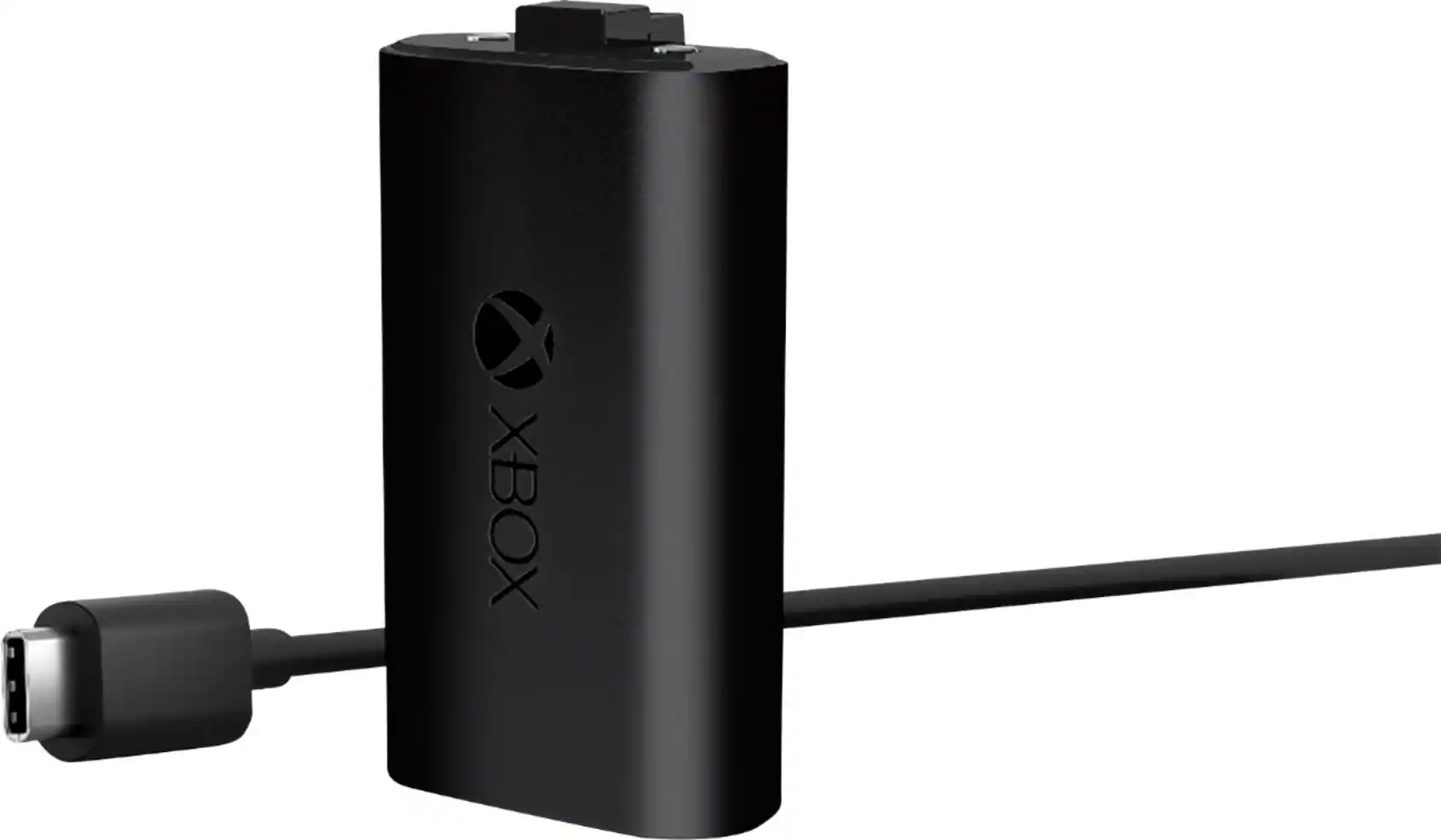 Front. Microsoft - Rechargeable Battery + USB-C Cable for XBOX Series X and XBOX Series S - Black.