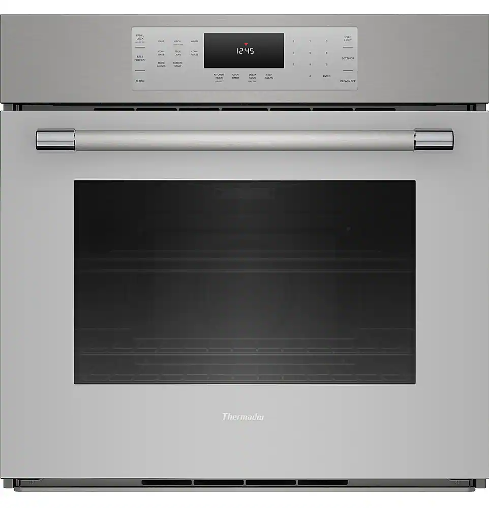 Front. Thermador - Masterpiece 30" Built-In Single Electric Convection Wall Oven with Professional Handle, HomeConnect - Stainless Steel.
