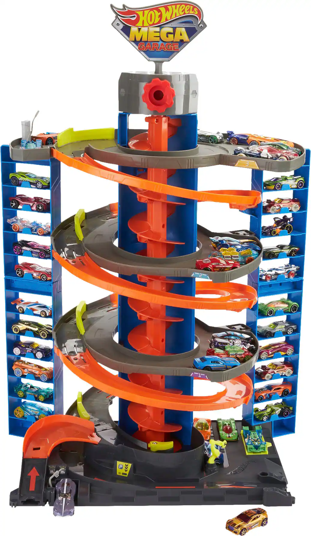 Front. Hot Wheels - City 50 Mega Garage - Blue/Orange.