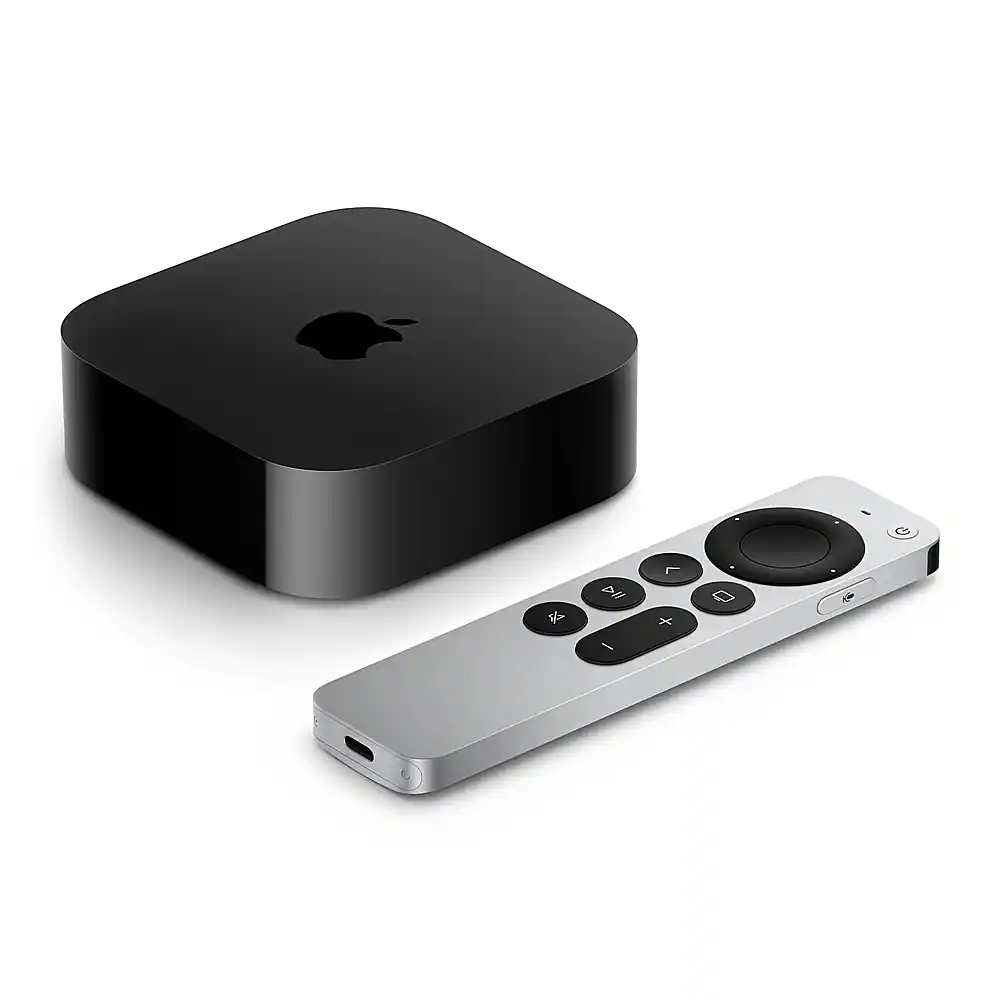 Front. Apple - TV 4K 2022 Family 64GB Streaming Device (3rd generation) - Wi-Fi - Black.