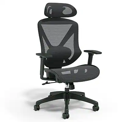 Front. Staples - Staples® Dexley Ergonomic Mesh Swivel Task Chair, Black (UN56946) - Black.