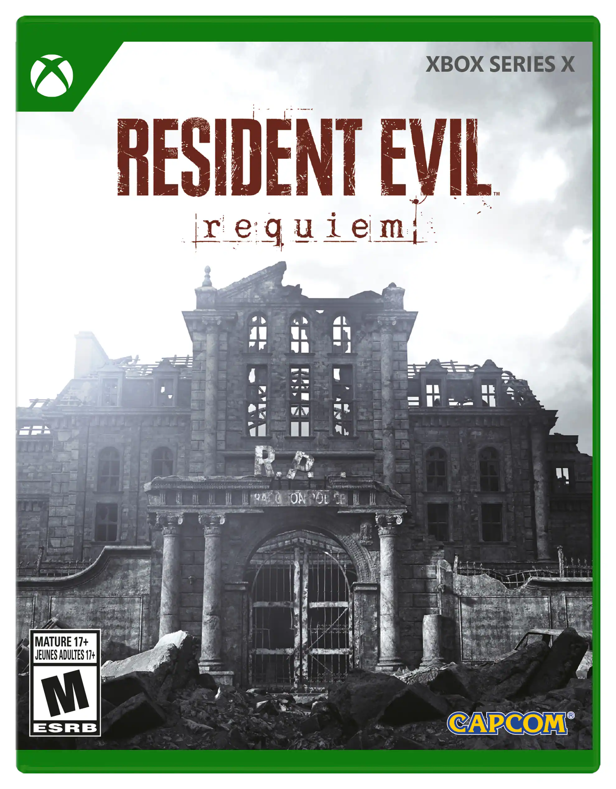 XBOX SERIES X  
RESIDENT EVIL requiem  
MATURE 17+ JEUNES ADULTES 17+ M ESRB  
CAPCOM - M (Mature 17+)