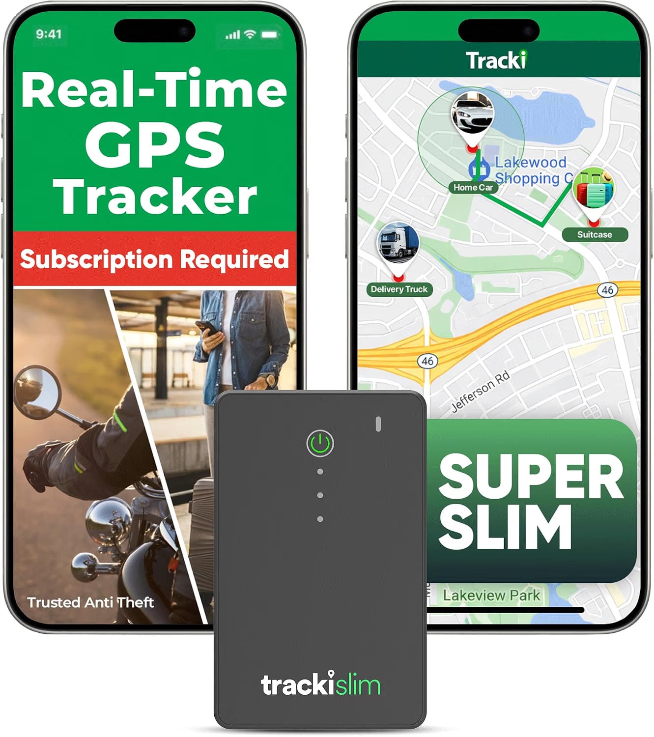 Tracki - Slim GPS Tracker for Vehicles – Magnetic Waterproof LTE 4G Car Tracker, Strong 800 mAh Battery Up to 16 Days, Unl