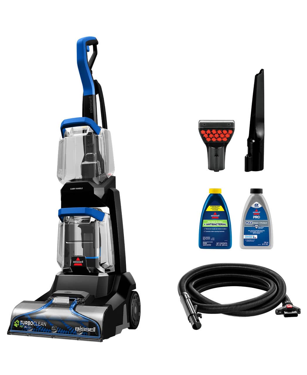 BISSELL TURBOCLEAN PET XL 4K  
- Antibacterial  
- PRO  
- MAX  
- 4X  
- Pet Stain & Odor  
- MAX Clean Protect