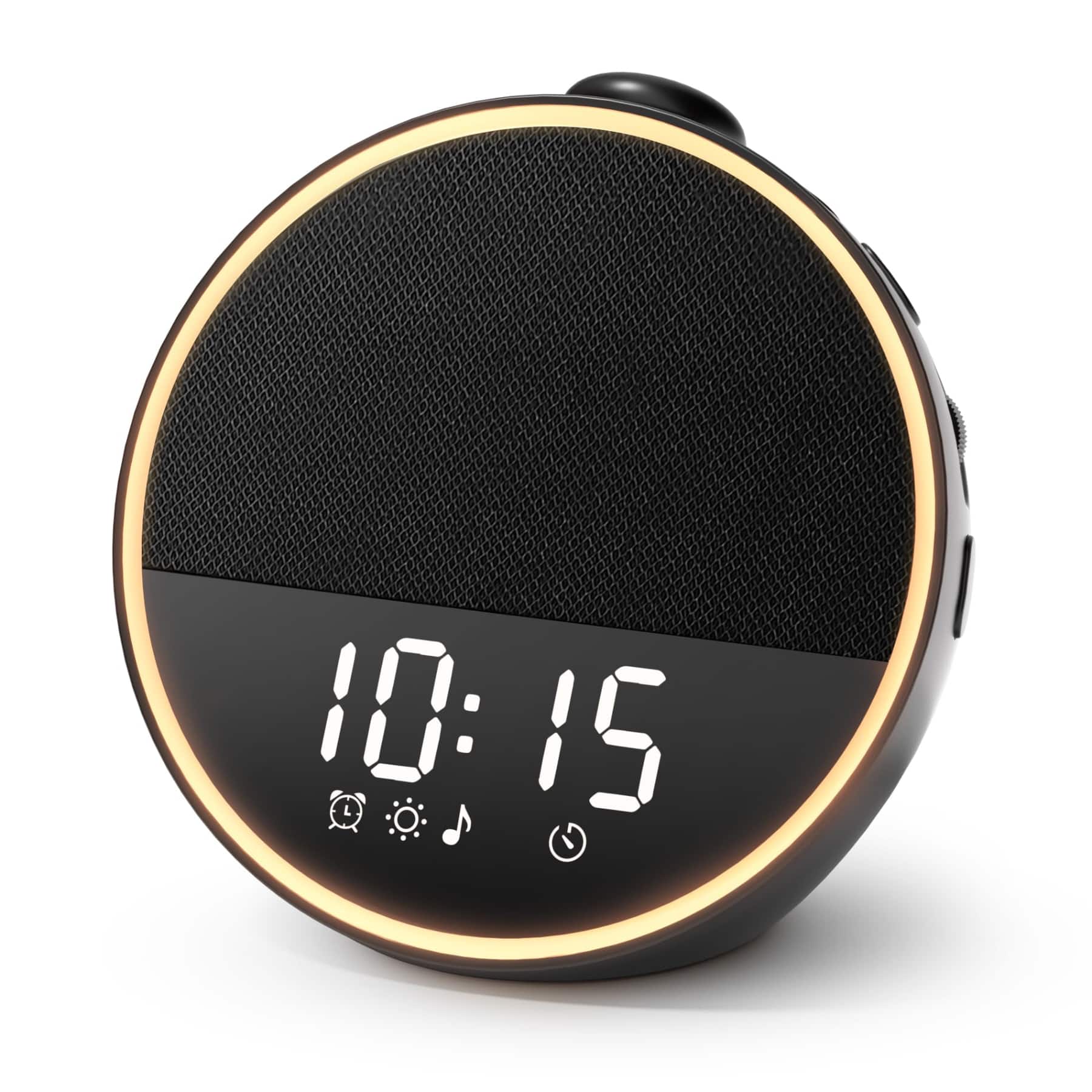 Dazzed Corner - Sound Machine Alarm Clock with Night Light, 30 Sounds & 10 Alarms - Black