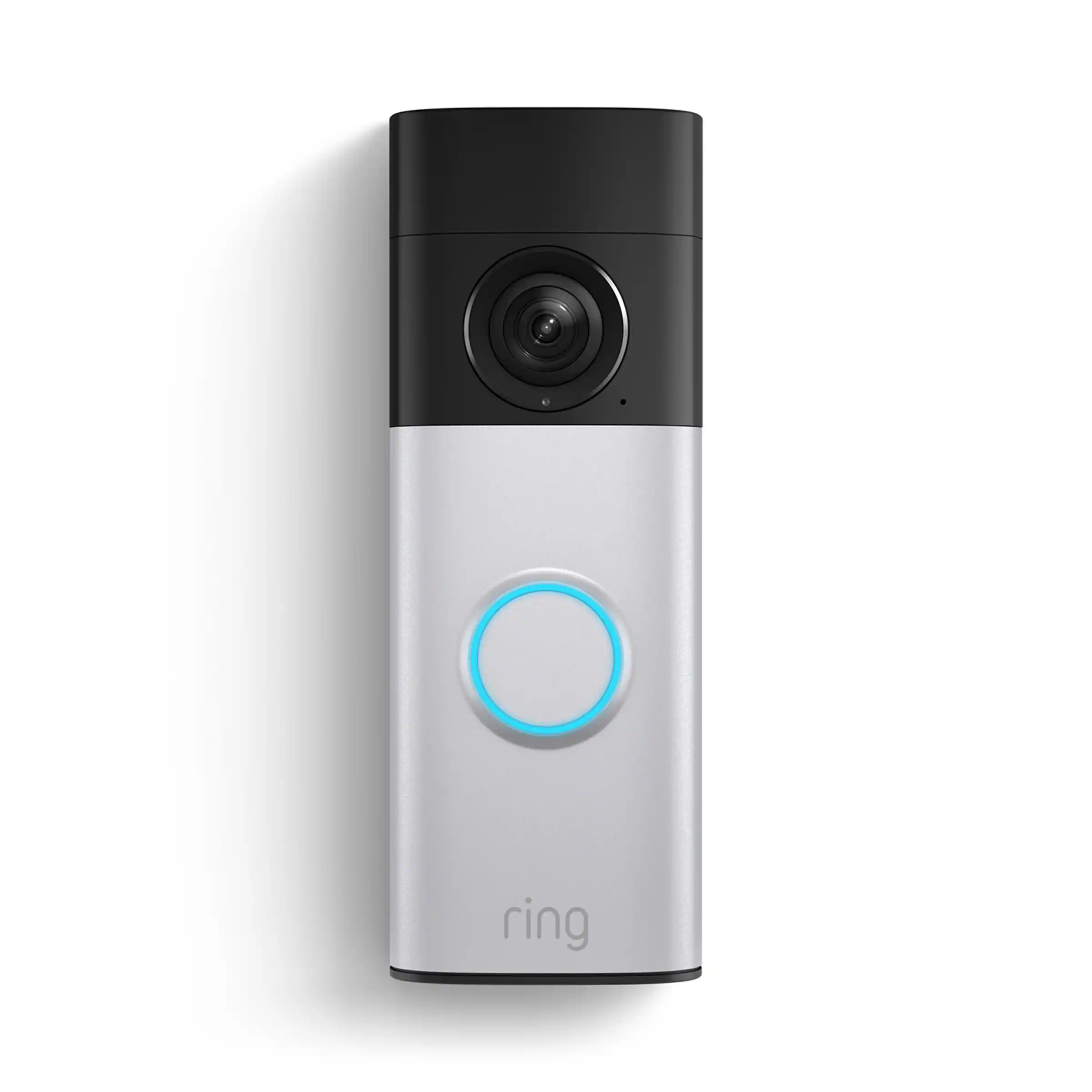 Front. Ring - Ring Battery Doorbell Plus, Retinal 2K with wide-angle video, 6x Enhanced Zoom, Night Vision, Quick Release Battery - Nickel Silver.